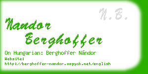 nandor berghoffer business card